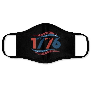 Discover 4th of july usa flag 1776 Face Masks