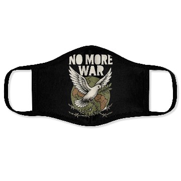 Discover No More War - Peace Dove Anti War Activist Design Face Masks