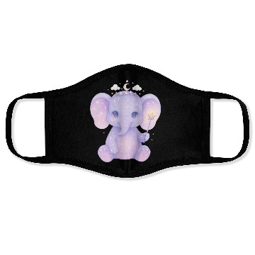 Discover Celestial Baby Elephant Magical Nursery Girl Art Face Masks