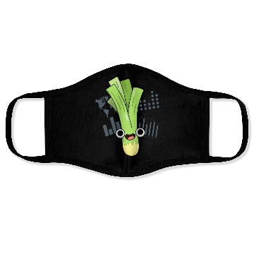 Discover Data Leek Funny Computer Veggie Pun Face Masks