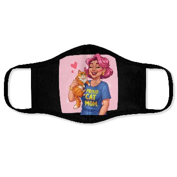 Discover Proud Cat Mom Style Face Masks