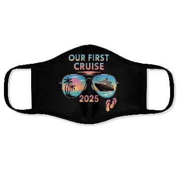 Discover First Cruise 2025 Sunset Sunglasses Design Face Masks