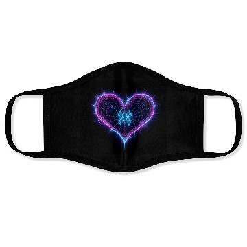 Discover Neon Spider‑Web Heart Face Masks