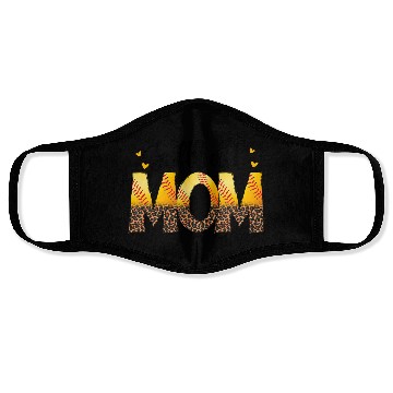 Discover Leopard Softball Mom Hearts Graphic Face Masks