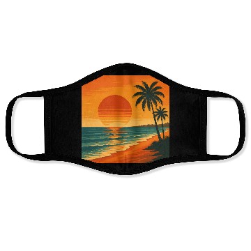 Discover Retro vintage sunset Face Masks