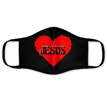 Discover I LOVE JESUS PIXEL ART Face Masks