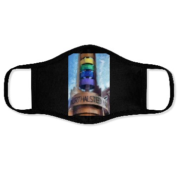 Discover Legacy LGBTQ Rainbow Pylon Chicago Landmark Art Face Masks
