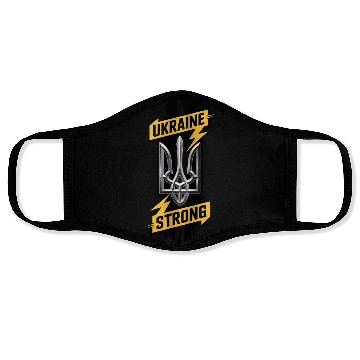 Discover Ukraine Strong Trident Power Ukrainian Support Sym Face Masks