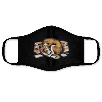 Discover Cozy Bookworm Dog Owner Relaxation Design Face Masks