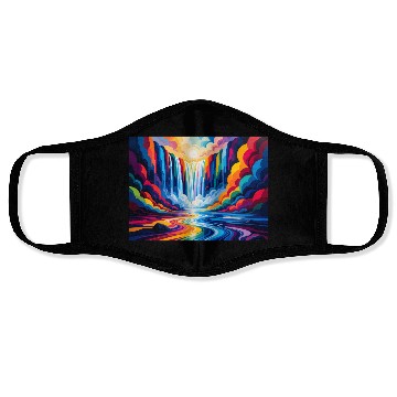 Discover Vibrant Rainbow Waterfall & River Face Masks