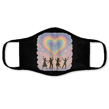 Discover 20250702 1417 Rainbow Heart Dance simple compos Face Masks