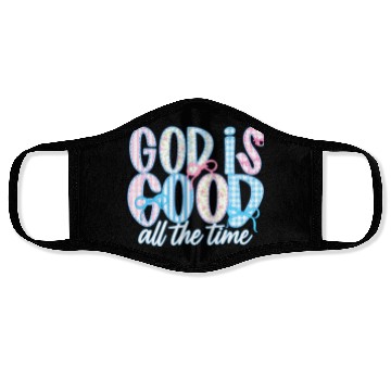 Discover God Is Good All The Time Preppy Boho Christian Face Masks