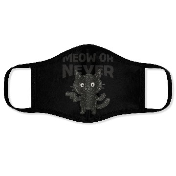 Discover Meow or Never – Funny Black Cat Face Masks