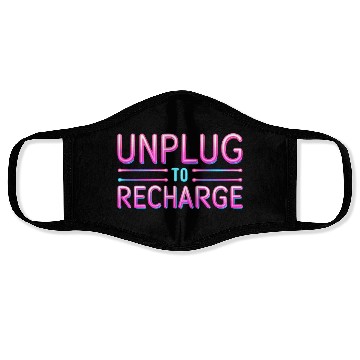 Discover Unplug to Recharge – Neon Light Tech Detox Quote Face Masks