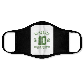 Discover Green Grunge Number 10 Varsity Face Masks Design