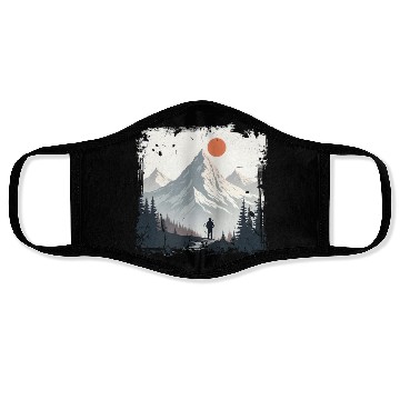 Discover Serene Mountain Wilderness Scene Face Masks