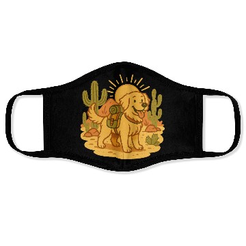 Discover Golden Retriever Desert Hike Face Masks