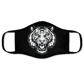 Discover Black and White Tiger Face Face Masks