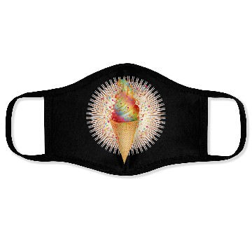 Discover Artfully decorated ice cream in a waffle cone Face Masks