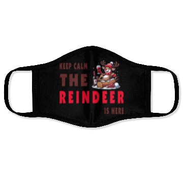 Discover Keep Calm, The Reindeer Is here Face Masks