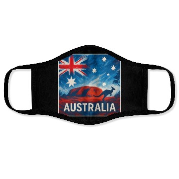 Discover Australia Outback Design Face Masks