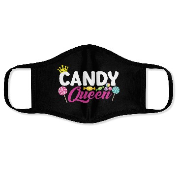 Discover Funny Candy Queen Lollipop Lover Design 01 Face Masks
