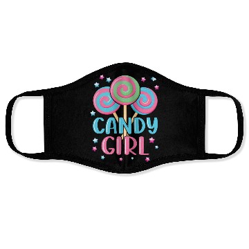 Discover Cute Lollipop Candy Girl Design 01 Face Masks