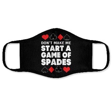 Discover Spades Poker Card Game Face Masks