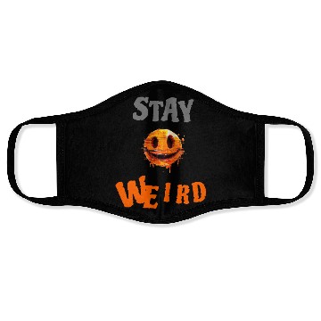 Discover Stay Weird Smiling Design Face Masks