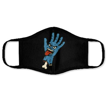 Discover Crazy zombie hand cartoon with wild face Face Masks