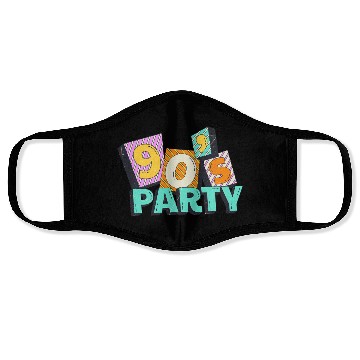 Discover 90s Party Vibes Retro Neon Dance Aesthetic Face Masks