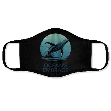 Discover Ocean’s Embrace – Majestic Whale Retro Ocean Face Masks