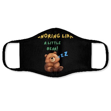 Discover Cute Snoring Bear Graphic Design Face Masks
