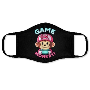 Discover Game On Monkey Handheld Retro 90s. Face Masks