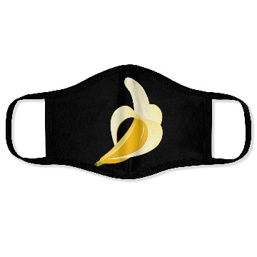 Discover Bright yellow banana – peeled motif Face Masks