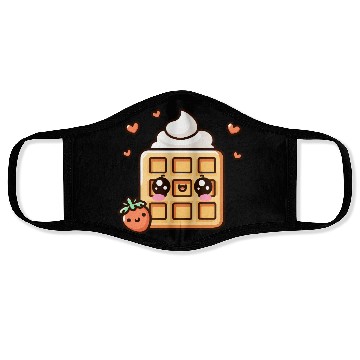 Discover Kawaii Dessert Waffle with Strawberry Face Masks