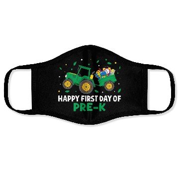 Discover Tractor Happy First Day Of Pre-K School Farm Kids Face Masks