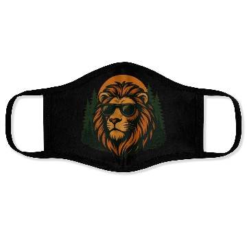 Discover Summer lion forest chill design Face Masks