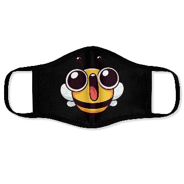 Discover Euphoric bee meme cartoon face joy insect Face Masks