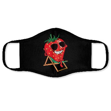 Discover Playful Strawberry Sunbather Design Face Masks