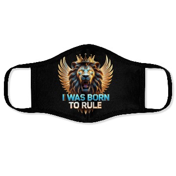 Discover Born To Rule – Galaxy Lion Crown Power Face Masks