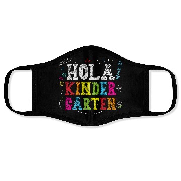 Discover Hola Kindergarten Spanish Teacher Back to School Face Masks