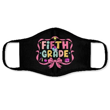 Discover Preppy Back To School 5th Grade Coquette Bow Girls Face Masks