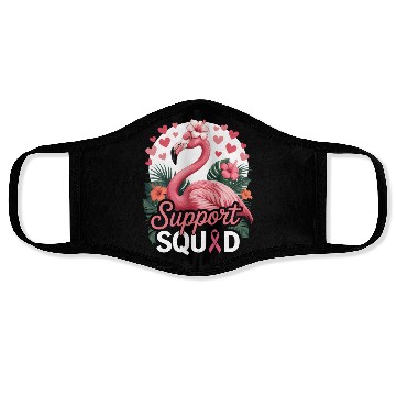 Discover Pink Flamingo Support Squad Design Face Masks