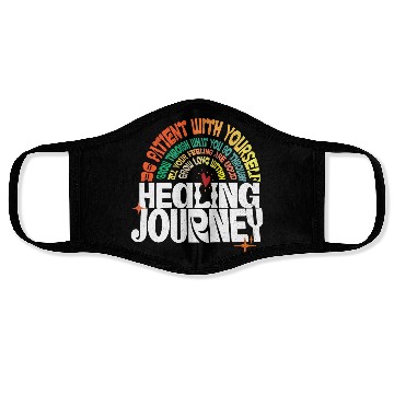 Discover Healing Journey Positive Retro Typography Face Masks