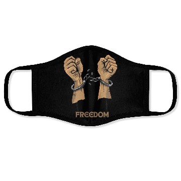 Discover Broken Chain Hands Embracing Freedom Face Masks