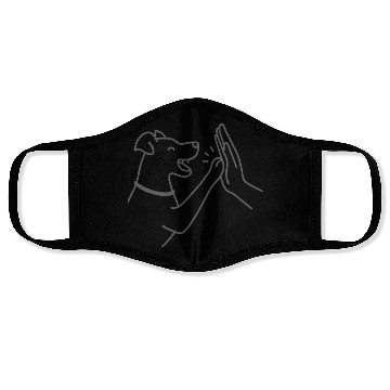Discover Dog High Five – Minimal Line Art Style Face Masks