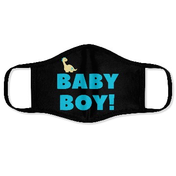 Discover Cute Baby Boy Dinosaur – Blue Newborn Gift Design Face Masks