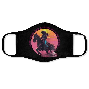 Discover Cowgirl Pride Sunset Scene Face Masks