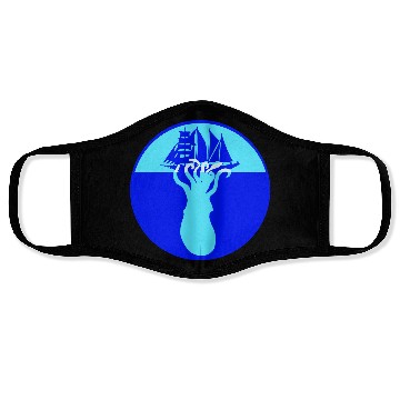 Discover Octopus Ship Attack Sailing Sailboat Sea Monster Face Masks